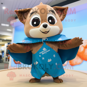 Tan Flying Squirrel mascot costume character dressed with a Swimwear and Shawl pins