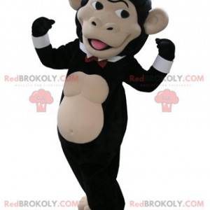 Mascota mono negro y beige con pajarita - Redbrokoly.com
