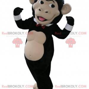 Sort og beige abemaskot med slips - Redbrokoly.com