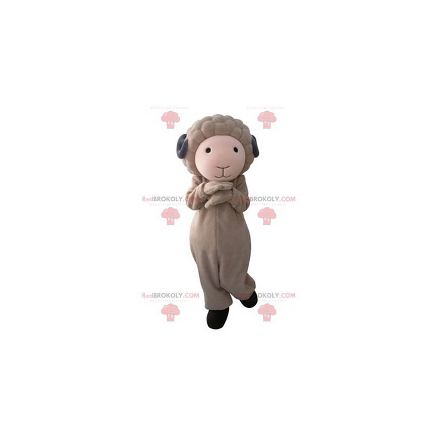 Mascotte de bouc marron et gris mignon et doux - Redbrokoly.com