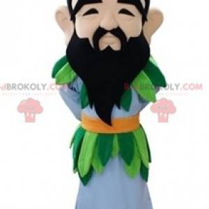 Mascotte d'homme barbu avec une tenue colorée - Redbrokoly.com