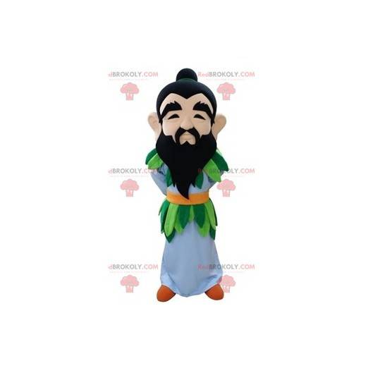 Mascotte d'homme barbu avec une tenue colorée - Redbrokoly.com