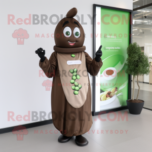 Olive Chocolate Bar mascot costume character dressed with a A-Line Skirt and Earrings
