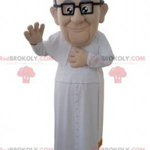 Mascot of the Pope in white religious attire - Redbrokoly.com