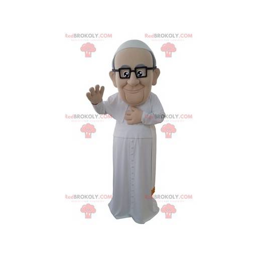 Mascota del Papa en traje religioso blanco - Redbrokoly.com