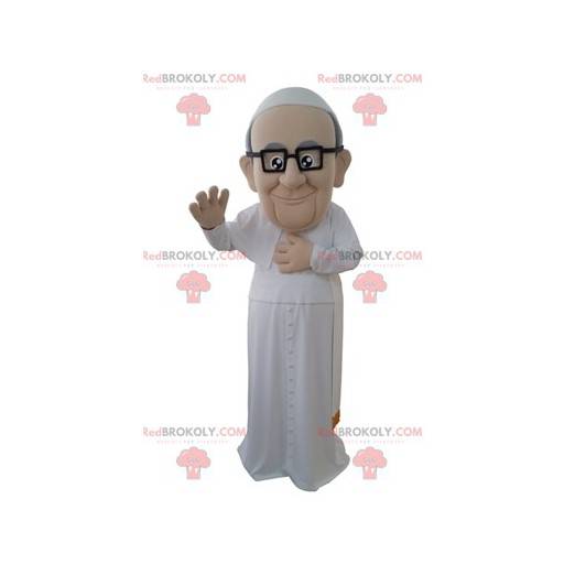 Mascote do Papa em traje religioso branco - Redbrokoly.com