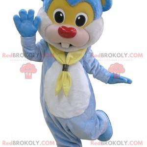 Reusachtige en schattige blauwe teddybeer mascotte -