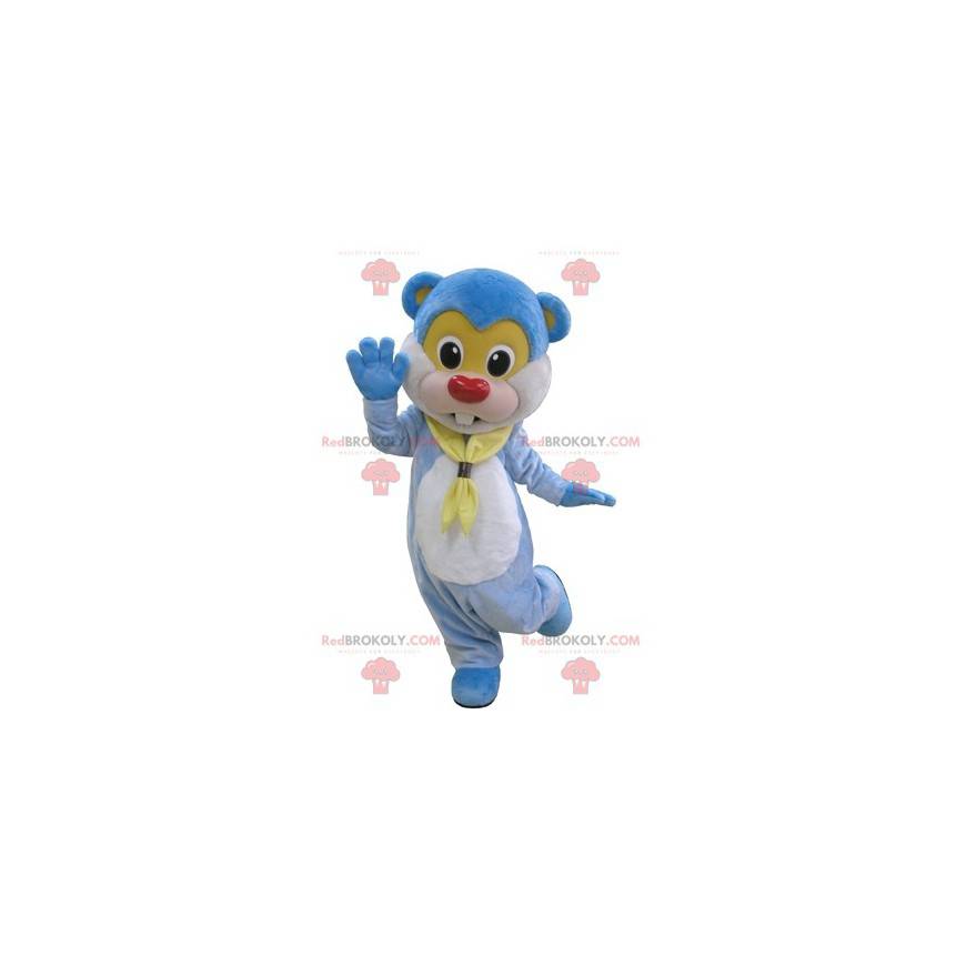 Riesiges und niedliches blaues Teddybärmaskottchen -