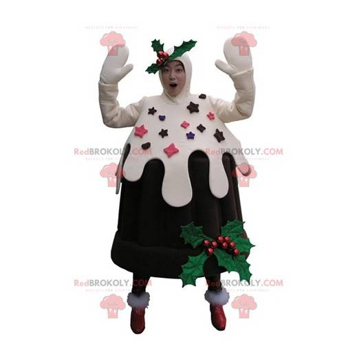 Brun og hvit iskakepudding maskot - Redbrokoly.com