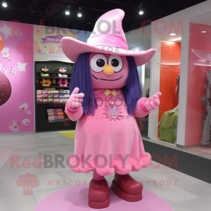 Pink Witch maskot kostume...