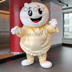 Cream Dim Sum maskot drakt...