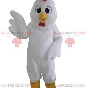 Giant white hen mascot. Rooster mascot - Redbrokoly.com