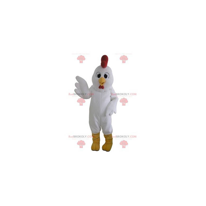 Gigantisk hvit høne maskot. Hane maskot - Redbrokoly.com
