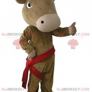 Giant and very realistic brown cow mascot - Redbrokoly.com