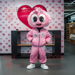 Pink Heart mascotte kostuum...