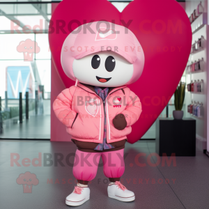 Pink Heart mascotte kostuum...