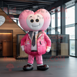 Rosa hjärta maskot kostym...