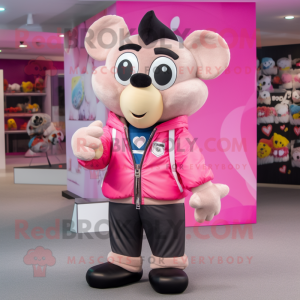 Rosa hjärta maskot kostym...