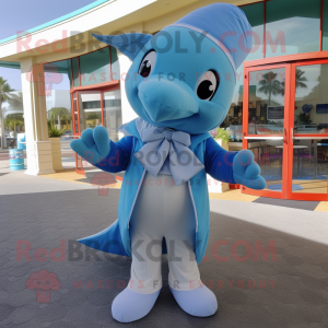 Sky Blue Dolphin mascotte...