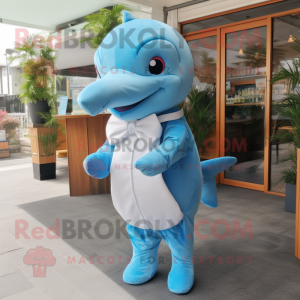 Sky Blue Dolphin mascotte...