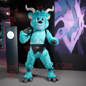 Cyan Minotaur maskot...