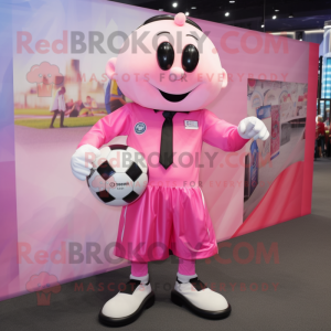 Roze voetbalgoal mascotte...