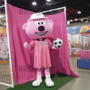 Rosa Fußballtor Maskottchen...