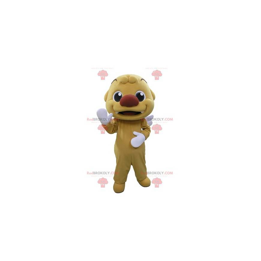 Velmi usměvavý maskot žlutého sněhuláka s křídly - Velmi usměvavý maskot žlutého sněhuláka s křídly -