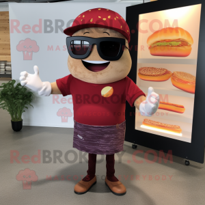 Maroon Hamburger mascotte...