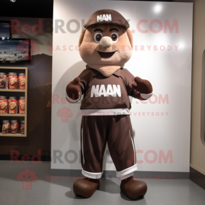 nan Chocolate Bars mascot costume character dressed with a Joggers and Caps