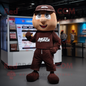 nan Chocolate Bars mascot costume character dressed with a Joggers and Caps