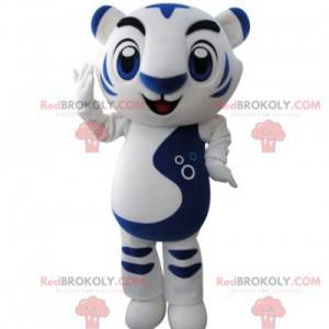 Mascota de tigre blanco y azul muy exitosa - Redbrokoly.com