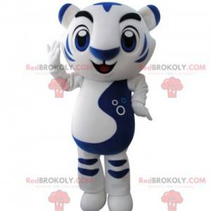 Mascotte de tigre blanc et bleu très réussi - Redbrokoly.com