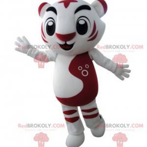Mascotte de tigre blanc et rouge très réussi - Redbrokoly.com