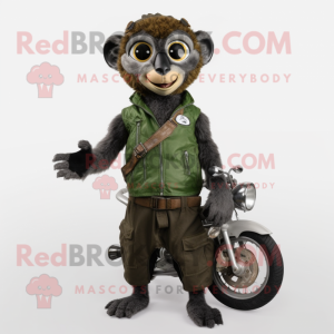 Olive Lemur maskot kostume...