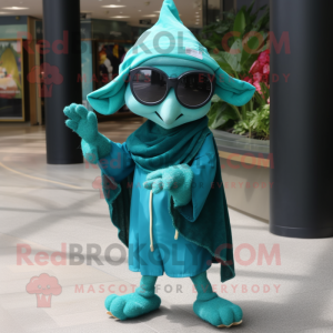 Teal Elf maskot kostume...