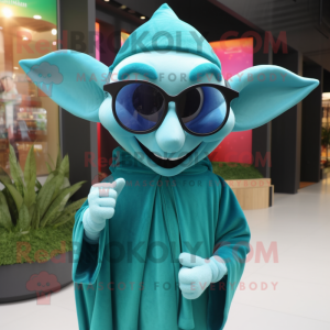 Teal Elf mascotte kostuum...