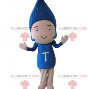 Baby maskot med blåt hår - Redbrokoly.com