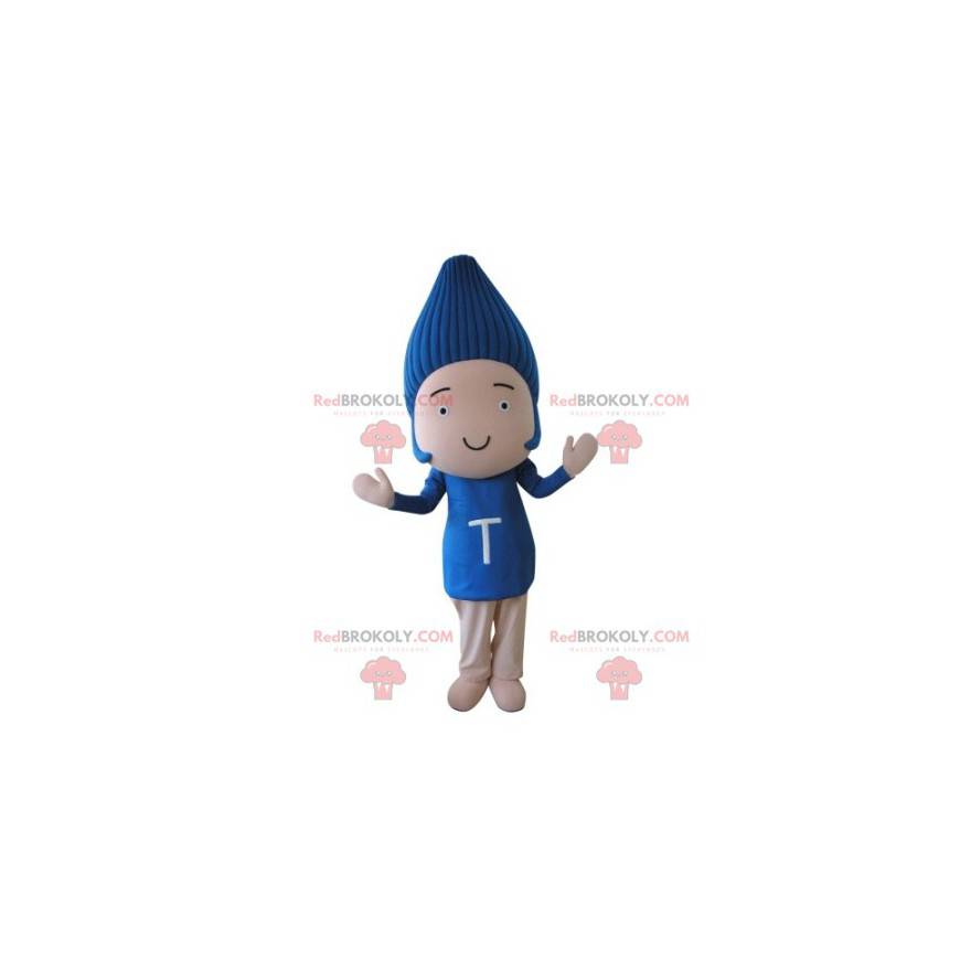 Baby maskot med blått hår - Redbrokoly.com