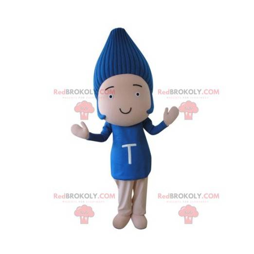 Baby maskot med blåt hår - Redbrokoly.com
