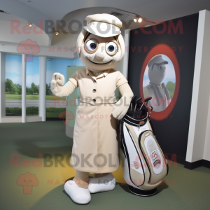 Beige Golf Bag maskot...
