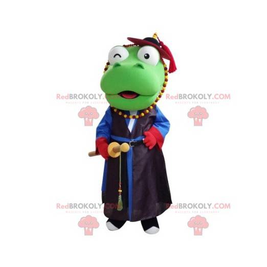 Mascote de dinossauro vestido de samurai - Redbrokoly.com