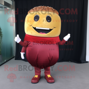 Maroon hamburger maskot...