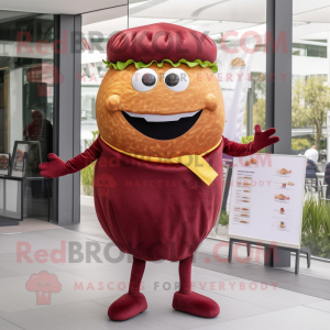 Maroon hamburger maskot...