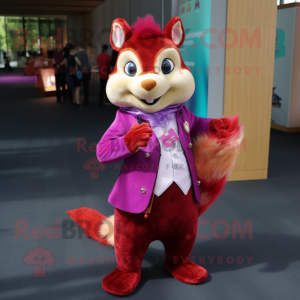 Magenta ekorre maskot...