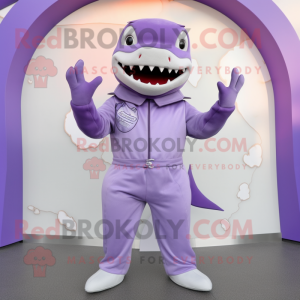 Lavendel Shark maskot...