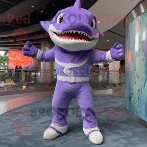 Lavendel Shark maskot...
