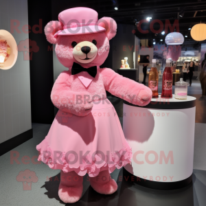 Roze teddybeer mascotte...