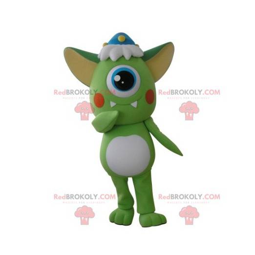 Mascote alienígena verde ciclope - Redbrokoly.com