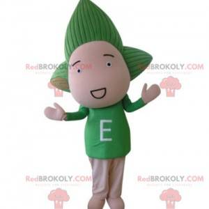 Baby maskot med grönt hår - Redbrokoly.com